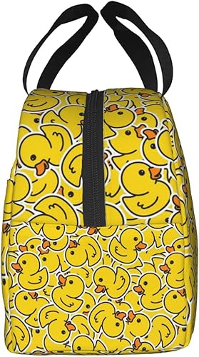 Miniatura 4 de Linda bolsa de almuerzo con aislamiento de patos, color amarillo, para mujeres y hombres, reutilizable, para oficina, trabajo, picnic, senderismo