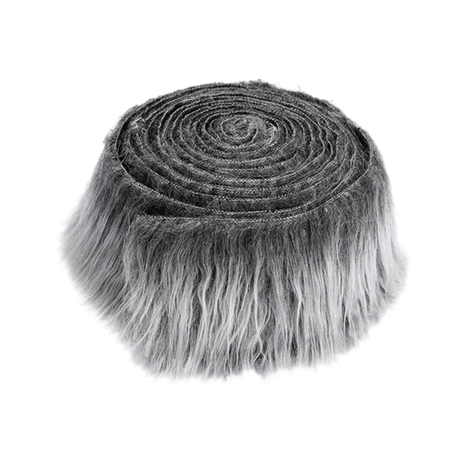 BNF Faux Fur Fabric Costume Shaggy Fur Patches Fabric for Party Clothing Holiday White Color Grey Crafts Sewing | Embellishments & Finishes | Trims-image-46