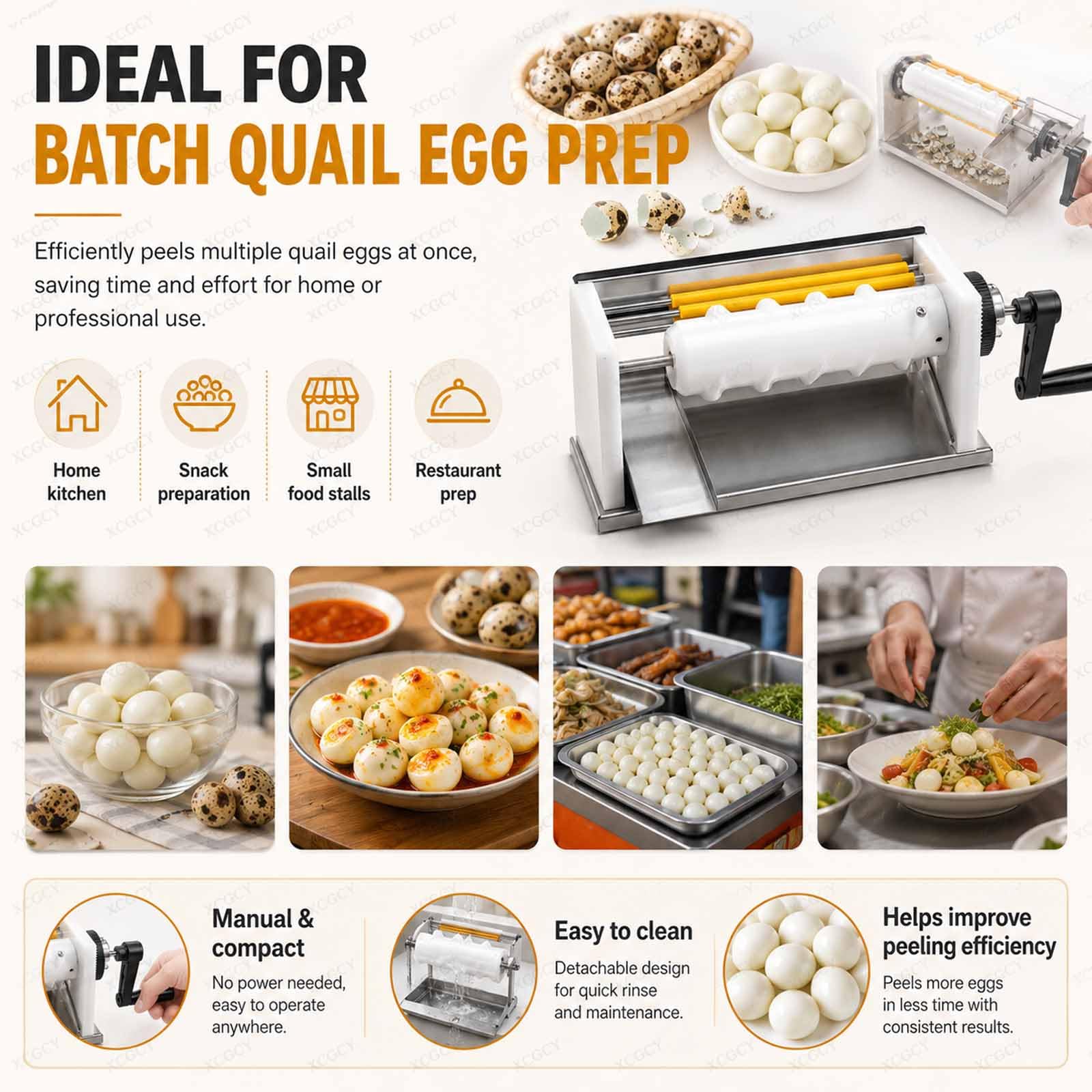 Máquina Manual para Pelar Huevos De Codorniz, Máquina Peladora De Huevos De Codorniz De Acero Inoxidable con Manguera, 50 Kg/h, Descascaradora De Mesa para Codorniz, Snacks Y Preparación