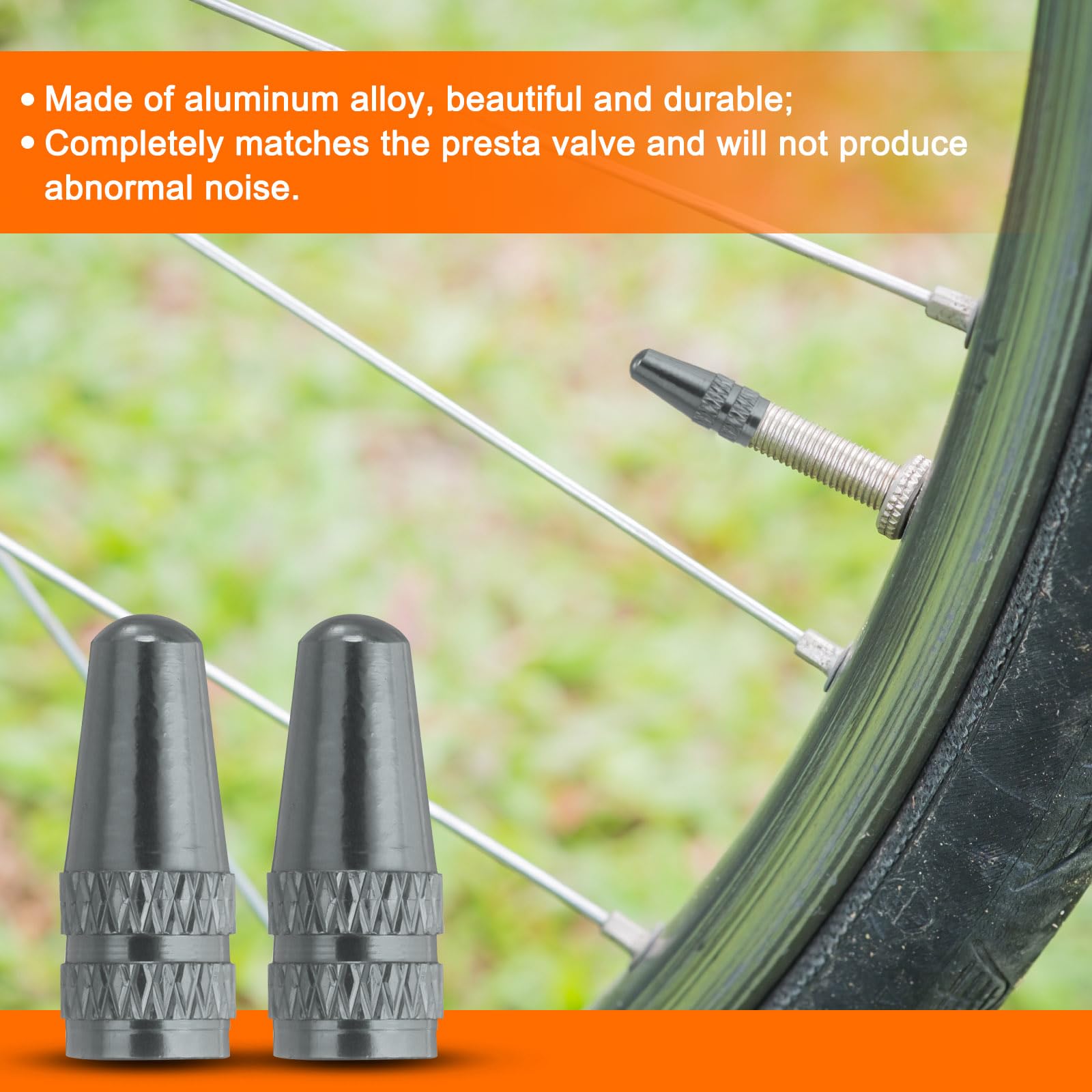 HARFINGTON Bike Valve Caps | Anodized Aluminum Dust Caps | 0.67x0.28 Inch For Road & Mountain Bikes