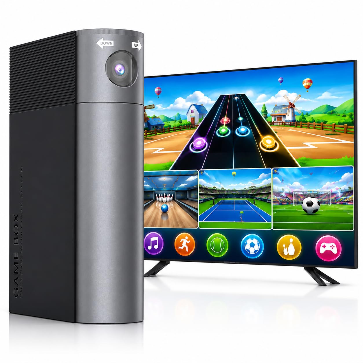 (2026 New Launch) AR Motion Gaming Console for Kids & Families, 28 Preloaded Games, Camera-Based Body & Button Control, Plug & Play TV Video Game System, No Wi-Fi, Black-picture-21