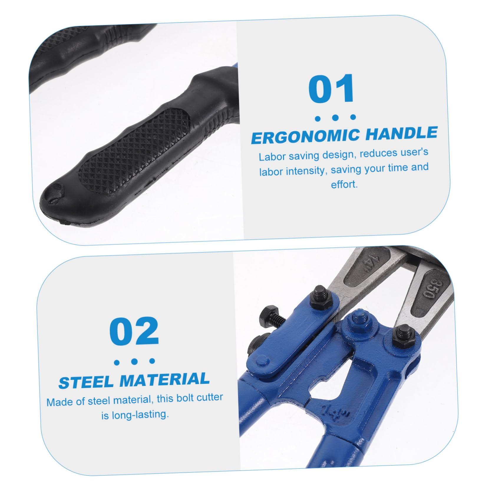 Tronchesi per Bulloni 8/14 Pollici in Acciaio T8 Manuali | 2 Pezzi, Impugnatura in Gomma, Design Heavy Duty, Taglio Facile di Filo D'acciaio
