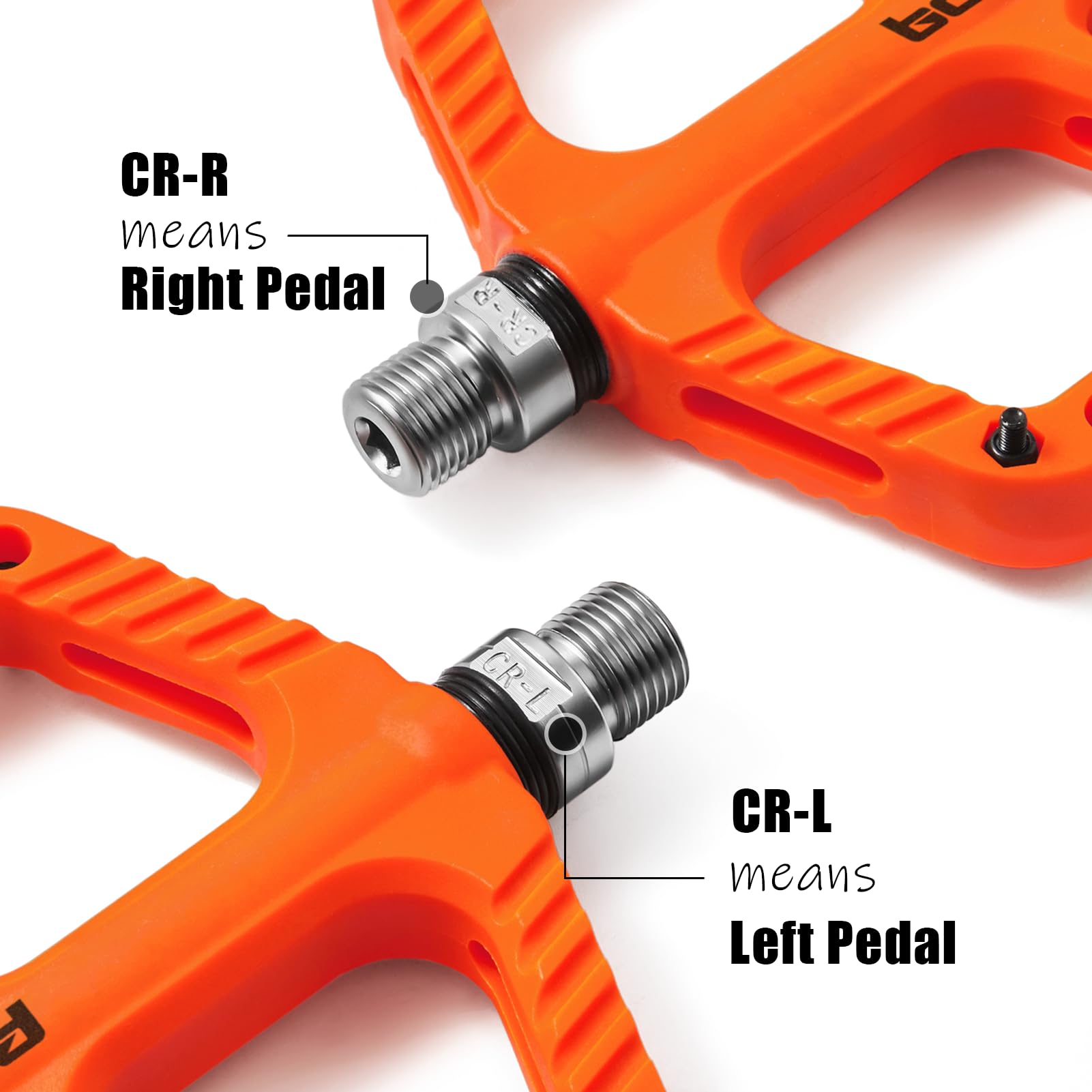 Mountain Bike Pedals, MTB Pedals w Wide Light Nylon Composite Pedal Platform, Non-Slip Bicycle Pedals w 12pins, fit for 9/16" Adult BMX, Gravel, Cyclecross, City, Road Bike, Cr-Mo Axel 2Bearings