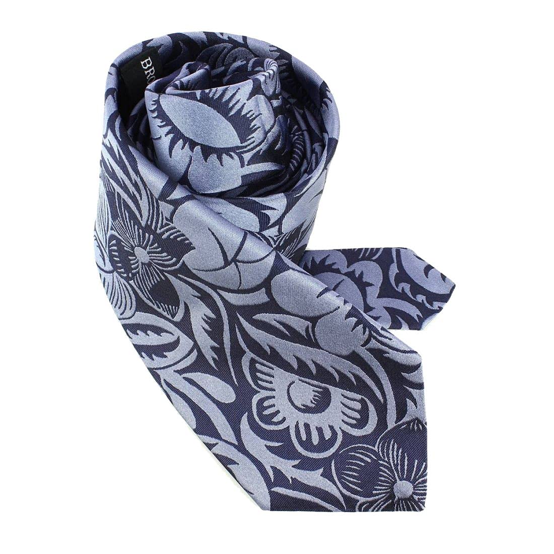 Cravate Lyonnaise. Dufy Grosses Fleurs, Soie. Bleu fleur. Fantaisie. FABRIQUE EN FRANCE