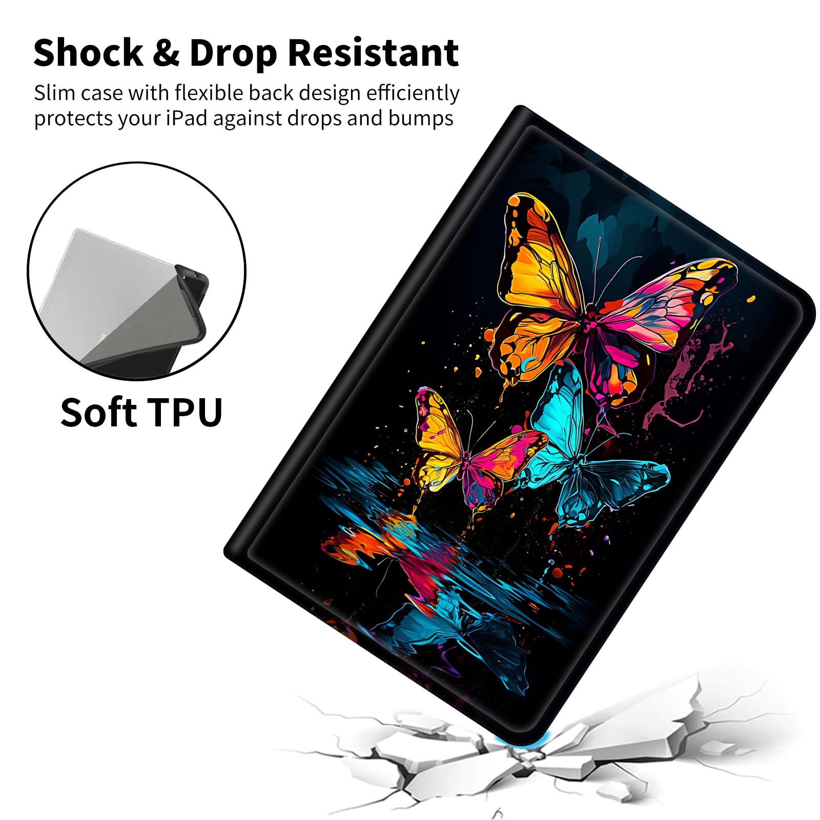 Funda para tablet Amazon Kindle Fire 7 (7 pulgadas, 9ª/7ª/5ª generación, versión 2019/2017/2015), funda protectora delgada de piel sintética con soporte ajustable con encendido y apagado automático