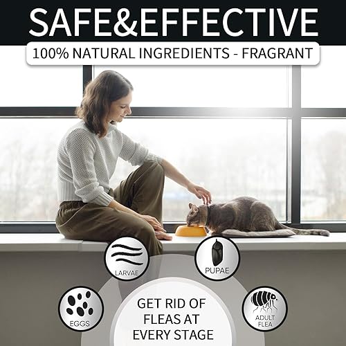 Miniatura 3 de Paquete de 4 collares antipulgas para gatos, collar antipulgas y garrapatas de gato, 8 meses, prevención de tratamiento de pulgas y garrapatas,