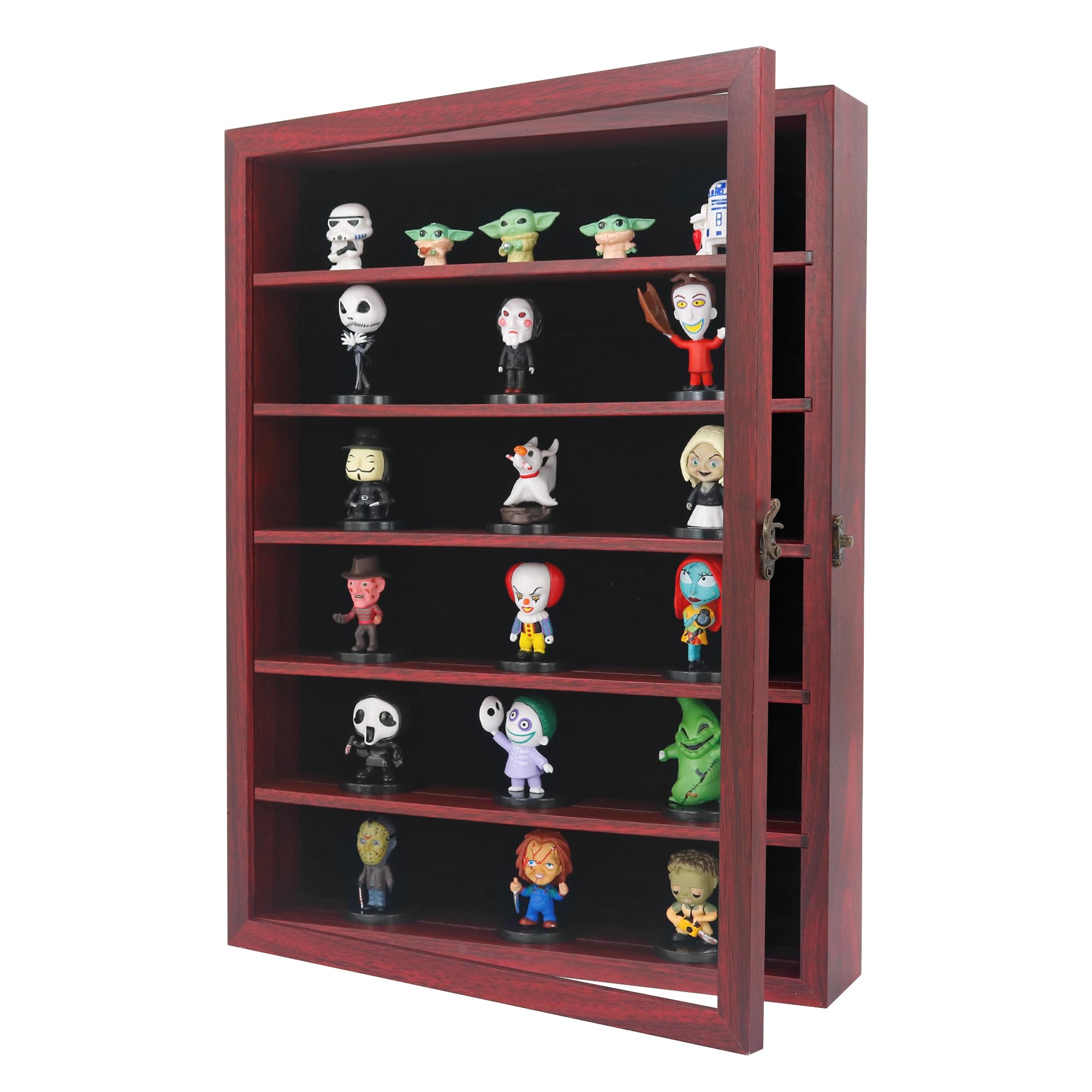 FramePro Shadow Box Frame with Removable Shelves, Deep Memory Box Display Case for Collector, Keepsake Coins Military Medals Pins Wedding Flowers Cherry Finish 12x16
