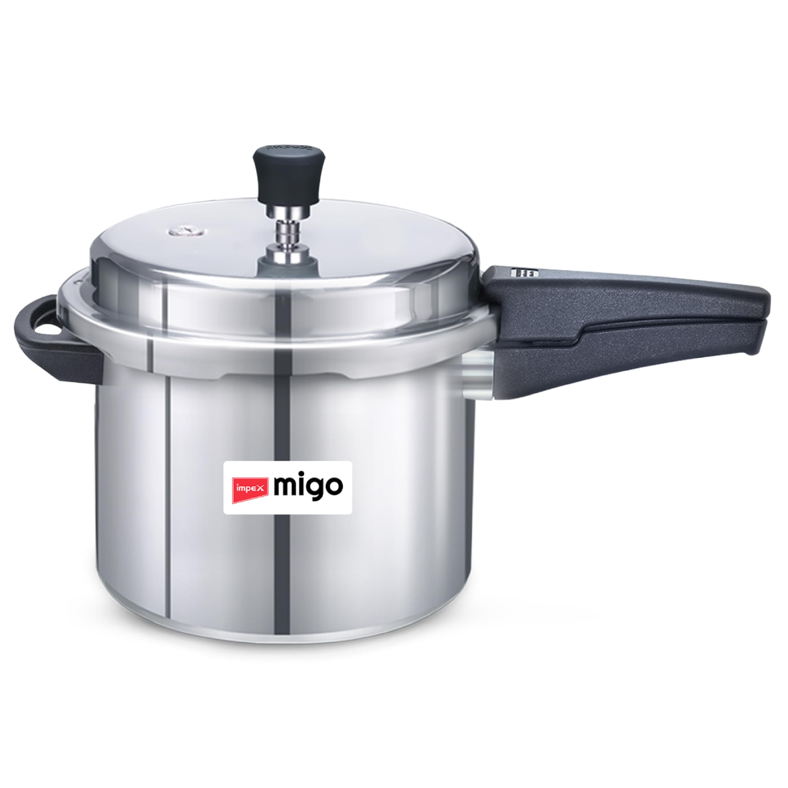 Impex 5 Litre Aluminium Pressure Cooker With Outer Lid | Induction And Gas Stove Compatible Pressure Cooker For Healthy Cooking | ISI Certified | 5 Years Warranty, Silver