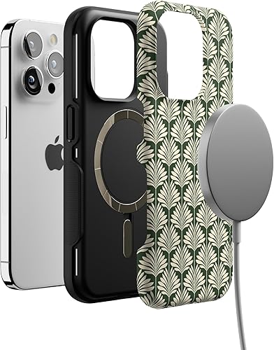 Vista 1030 de Casely Funda para iPhone 15 Pro Jardín Secreto Flores mixtas Funda atrevida Compatible con MagSafe y botón de acción Jardín Secreto Floral