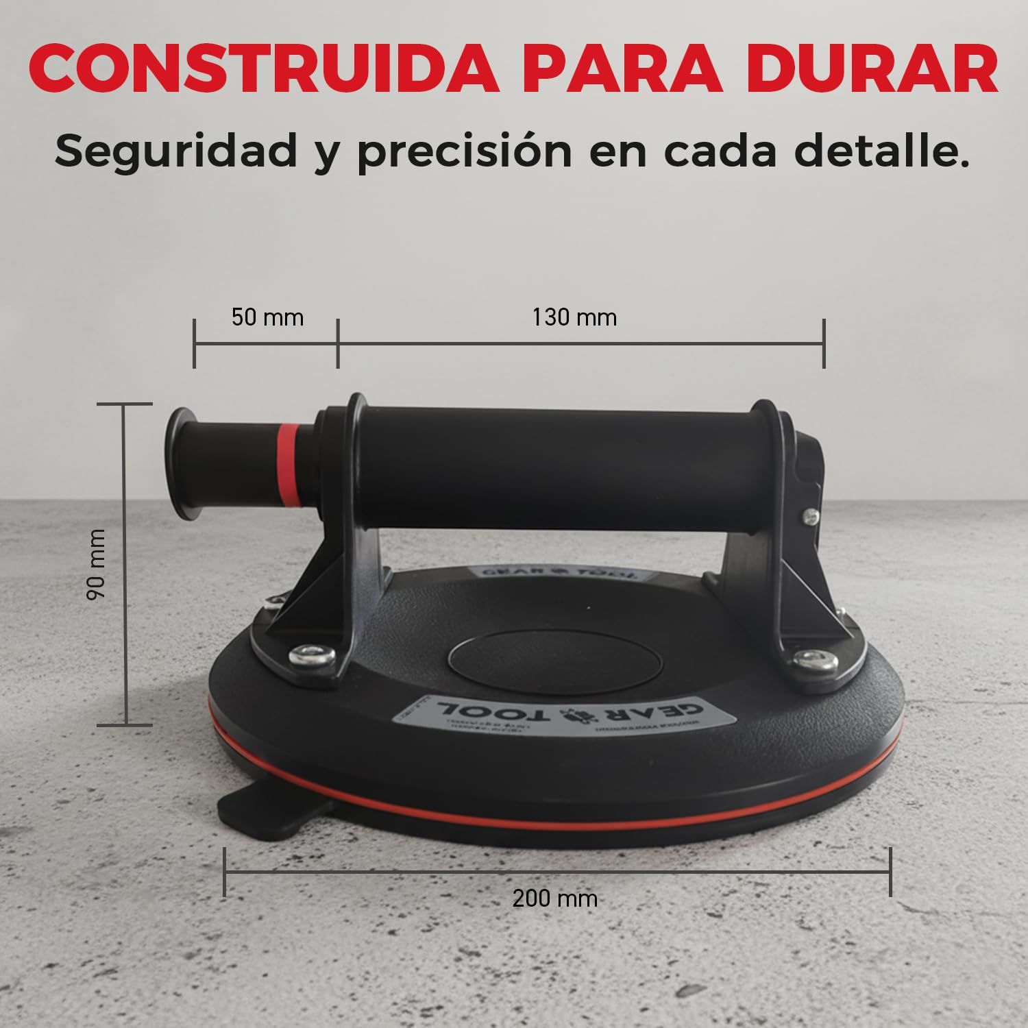 2 Ventosas para Azulejos con Maletín | Diámetro 20 cm y Carga Máxima 260 kg | Ventosa para Cristal Profesional, Ventosa para Elevar y Transportar Mármol, Vidrio, Muebles