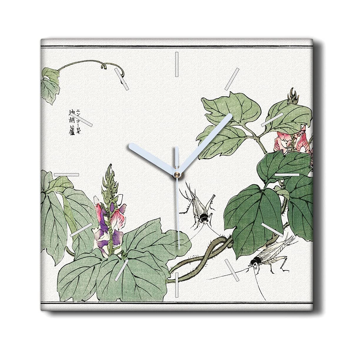 Horloge murale toile sans tic-tac résout bruit salon liste insectes 30x30cm