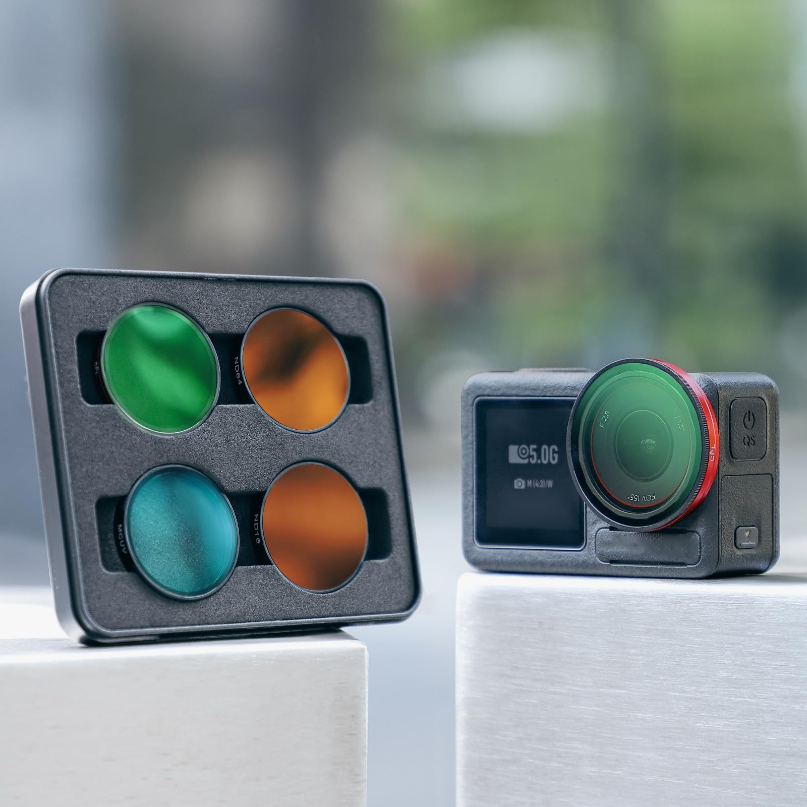 Photographie Essentials pour Osmo Action 5 Ensemble de filtres d'objectif avec réglage Pro43 MCUV CPL ND864 (ND64