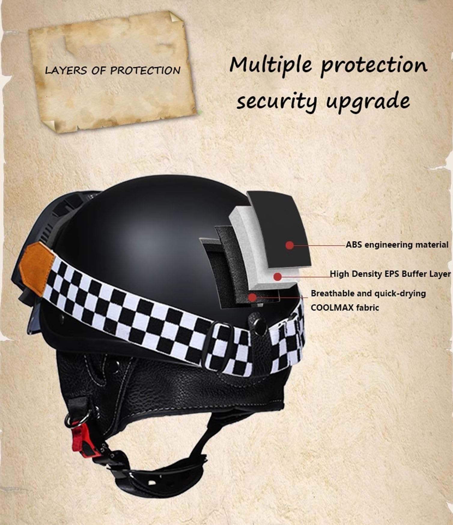 Halbschalenhelm Halbhelme Motorradhelm mit ECE Genehmigt Brain-Cap Halbschale Roller-Helm Scooter-Helm Jet-Helm Retro für Erwachsene Herren Damen mit Retro Schutzbrille