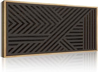 IARTTOP Large Black Framed Wood Wall Art for Living Room Abstract Modern...