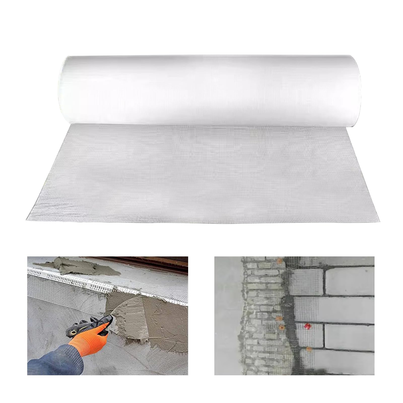 40" X 164' Fiberglass Stucco Mesh - Self-Adhesive Crack Prevention Wall Reinforcement