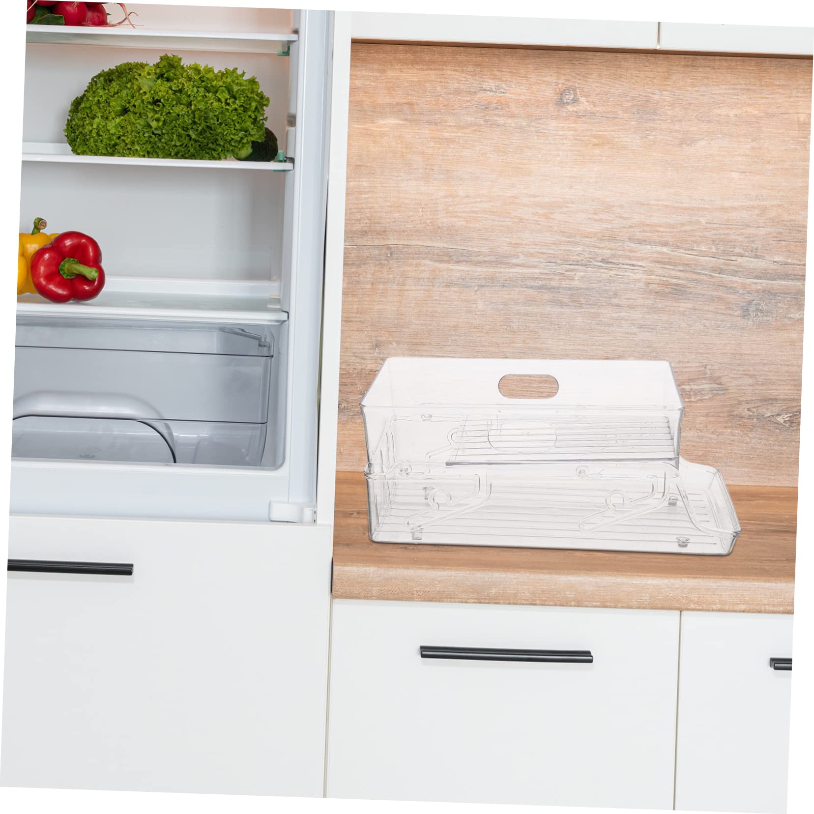 Organizzatore per Lattine Due Strati per Frigorifero per Bevande Design Rotante per Cucina e Facile da Usare Mantiene e Ordine