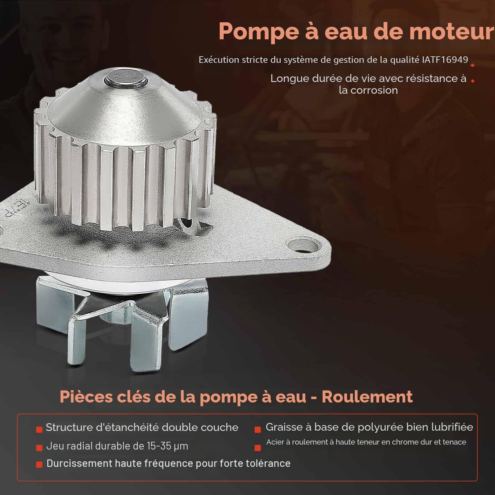 Frankberg Kit de Courroie de Distribution Pompe à eau Essence