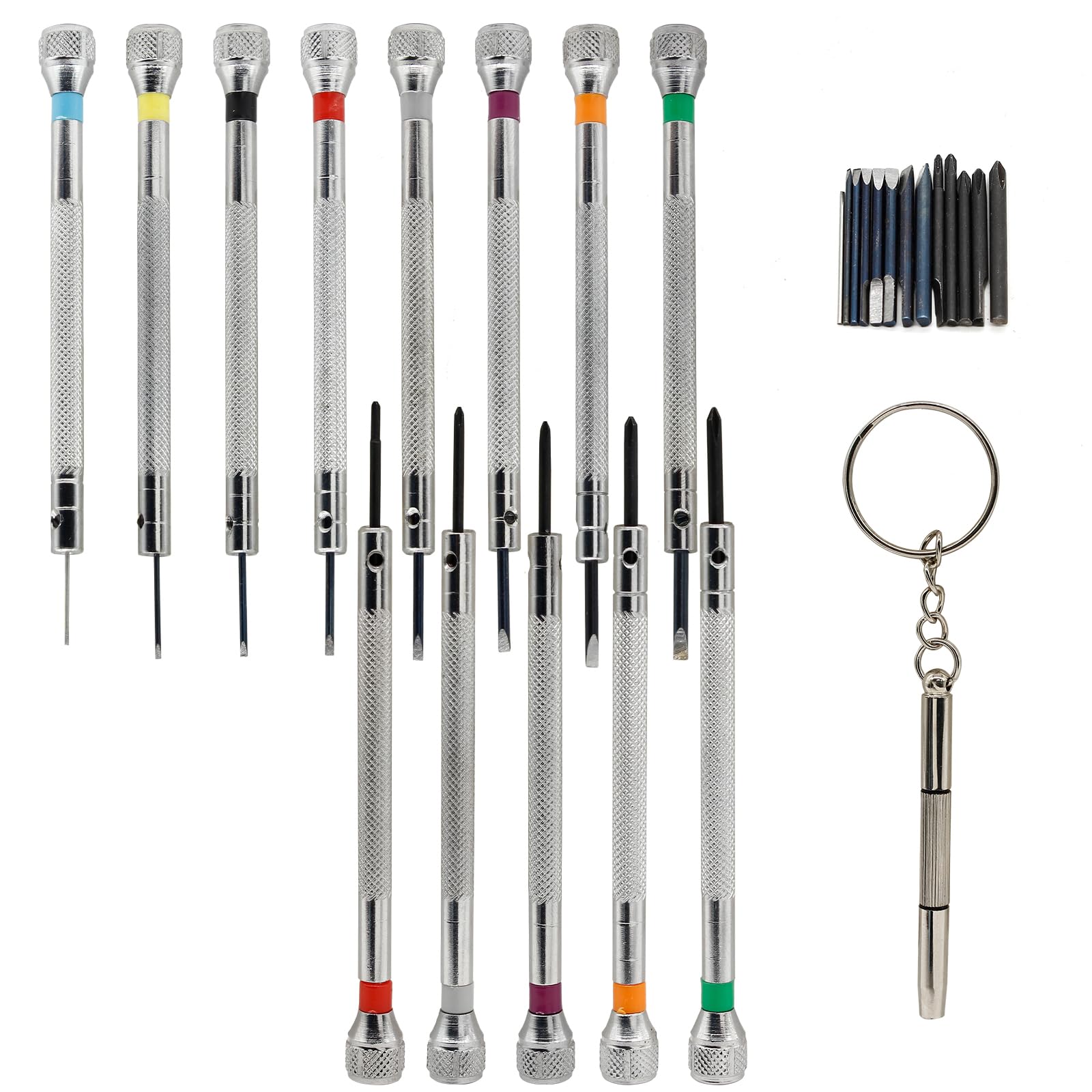 Hordion 13Pcs Micro Precision Screwdriver Set, Jewelers Screwdriver Set, Watch Screwdriver Kit 0.6-2mm with Replaceable Bits for Watch, Jewelry,