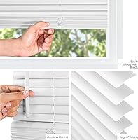 Vista 6 de CHICOLOGY - Minipersianas para ventanas interiores – 36" de ancho x 72" de alto, persianas horizontales de vinilo blanco Sin cuerdas Fácil