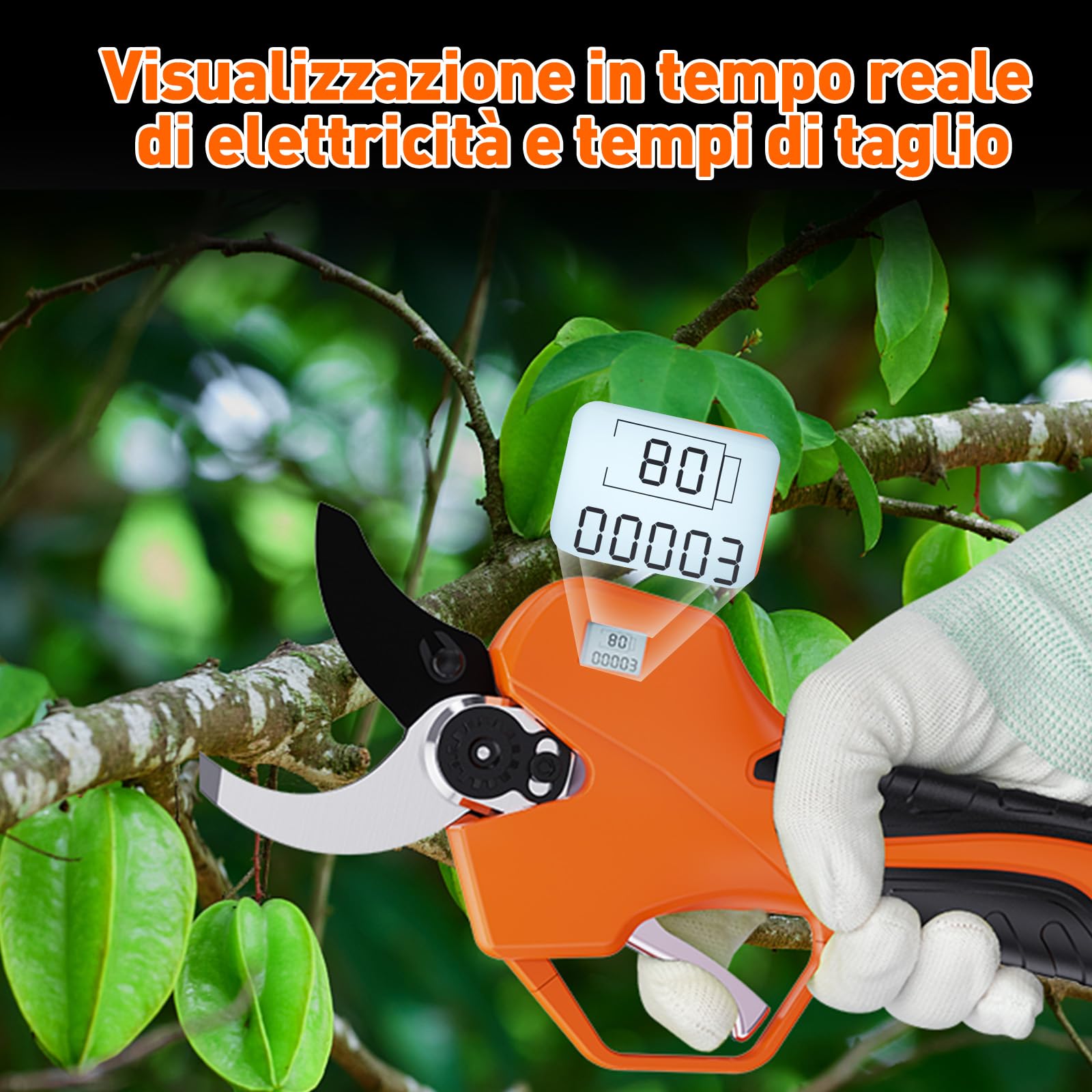 Tijeras de Podar Electricas Inalámbricas de 50 mm - tijeras de podar bateria progresivas con 2 baterías recargables de 21V 2000mAh y juego de cuchillas de repuesto