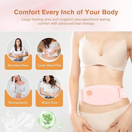 Miniatura 5 de Almohadillas térmicas para calambres, almohadilla térmica portátil para calambres, almohadilla térmica menstrual agradable a la piel con 3 niveles