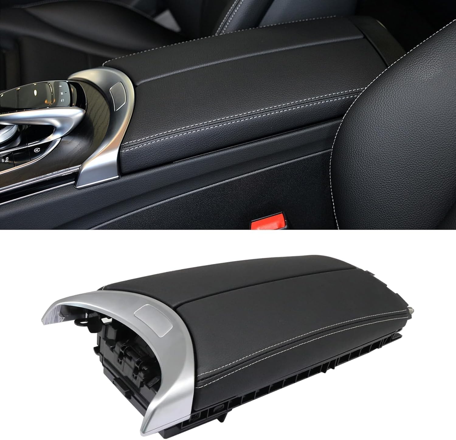 FZJDSD 1PC ArmRest Front Center Console Storage Lid Compatible with Mercedes-Benz C300 C400 C63 AMG GLC43 2015-2020 Replace A2056808804 A2056800796 A2056805106 A2056805106