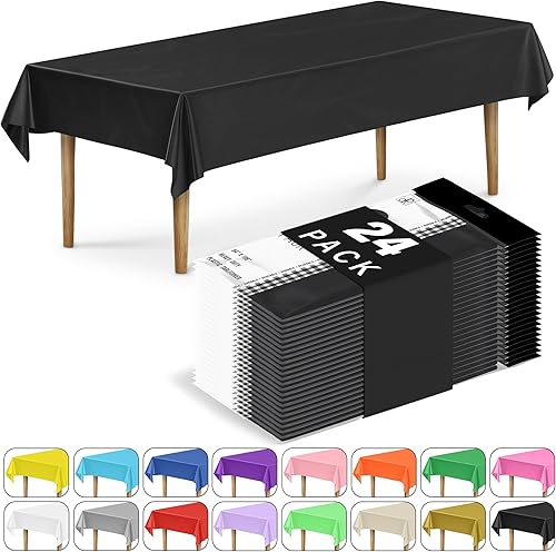Miniatura 36 de DecorRack 2 manteles rectangulares de plástico sin BPA, 54 x 108 pulgadas, manteles rectangulares para mesa de comedor, fiestas, pícnic, campamento