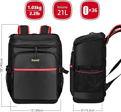 Miniatura 5 de Insulated Cooler Backpack, Cooler Bag Insulated Waterproof, Large Capacity Coolers Bags with Opener, Leak Proof Cooler Back Pack for Camping,