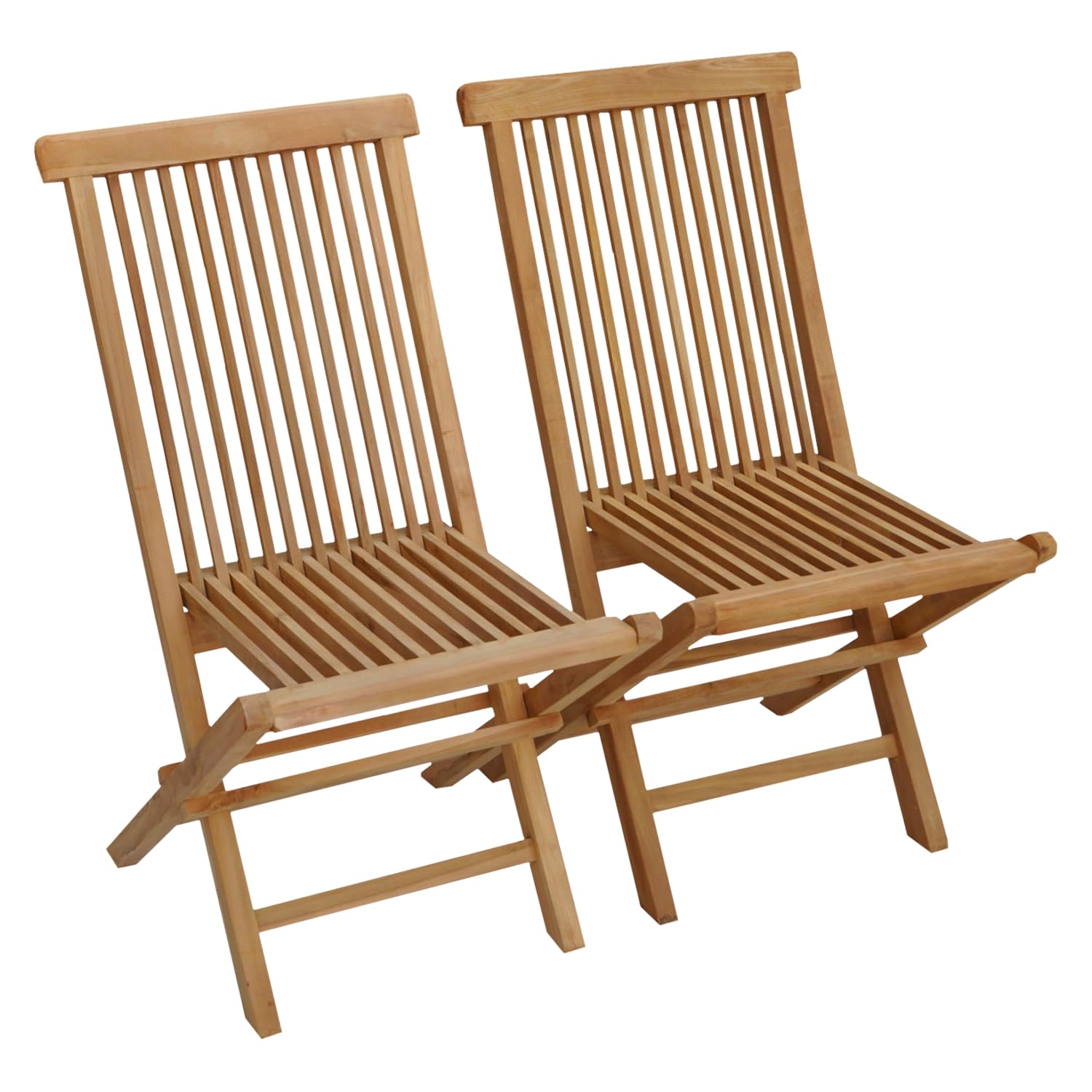 Happy Garden Lot de 2 chaises de Jardin Pliantes en Teck Lombok