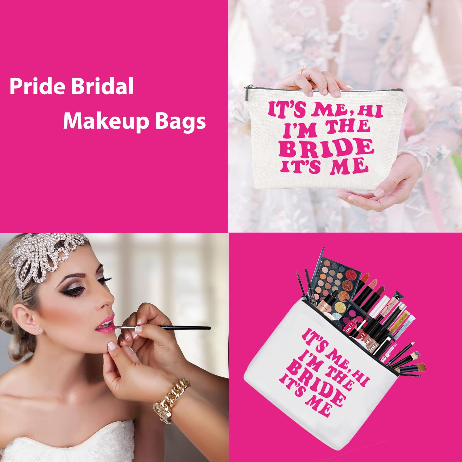 Bride Gifts Makeup Bag TS Singer Inspired Gift TS Fans Merch Music Lover Gift for Bride Cosmetic Canvas Bag Honeymoon Travel Organizer Zipper Pouch for Engaged Wedding Bridal Shower Gifts