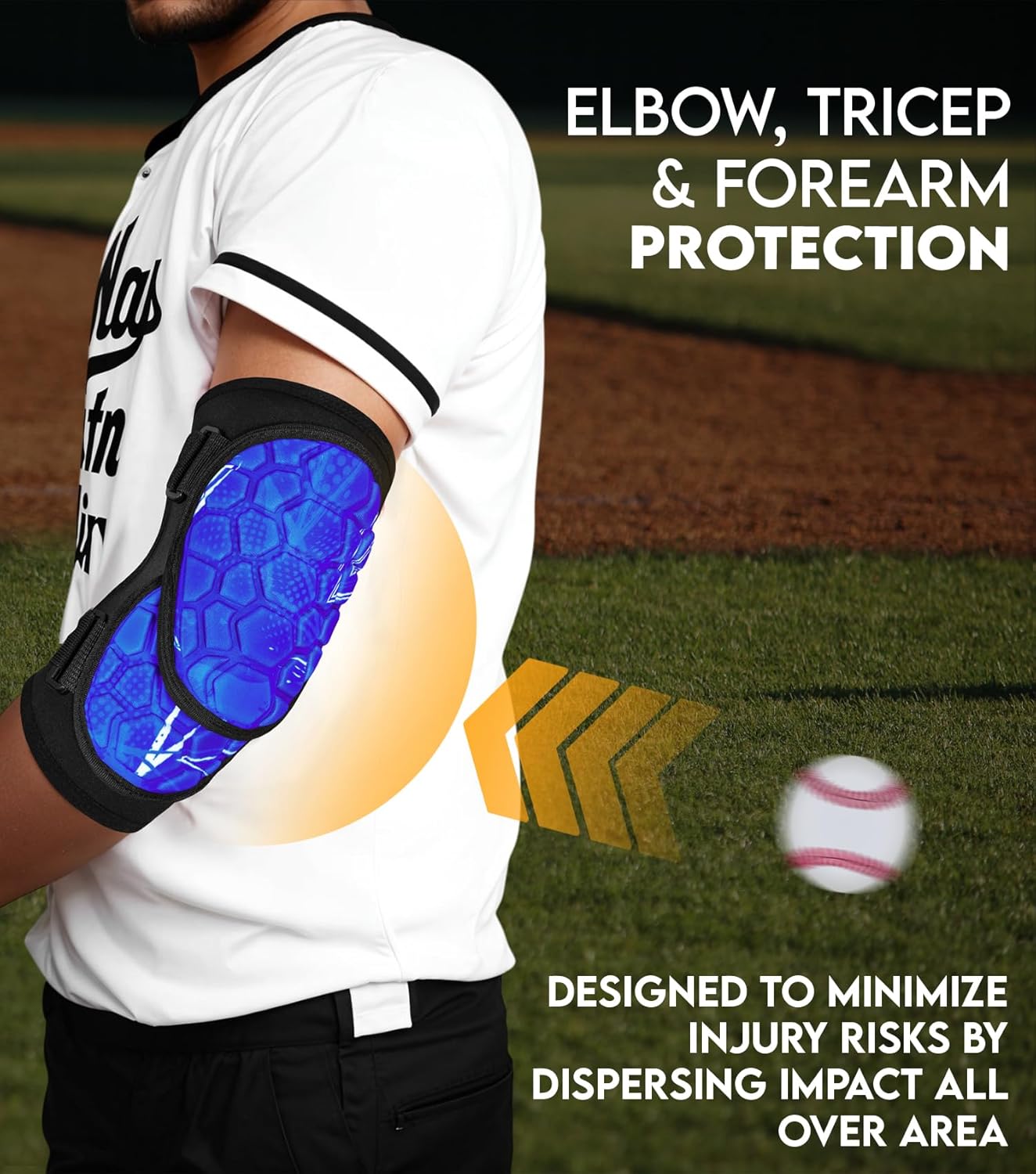 Baseball Elbow Guard Softball, Adult & Youth Softball Elbow Guard Baseball with Adjustable Strap