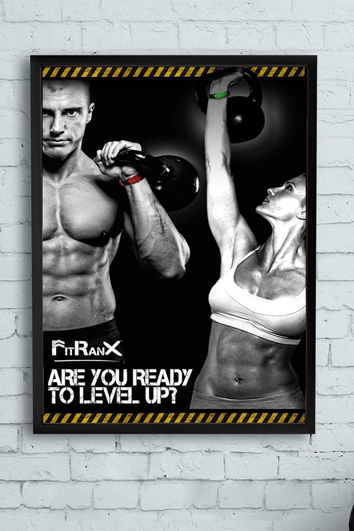 Postermanya (pster11959) Level Up Vücut Geliştirme Body Building Fitness Çerçeveli Tablo (30 X 40cm)