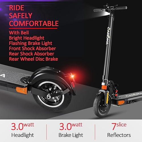 Miniatura 6 de Caroma Electric Scooter Adults Foldable Sports Electric Scooter with Seat for Adult Electric Bike,500W Motor 48V10.4AH,10" Solid Tires,30Miles Range