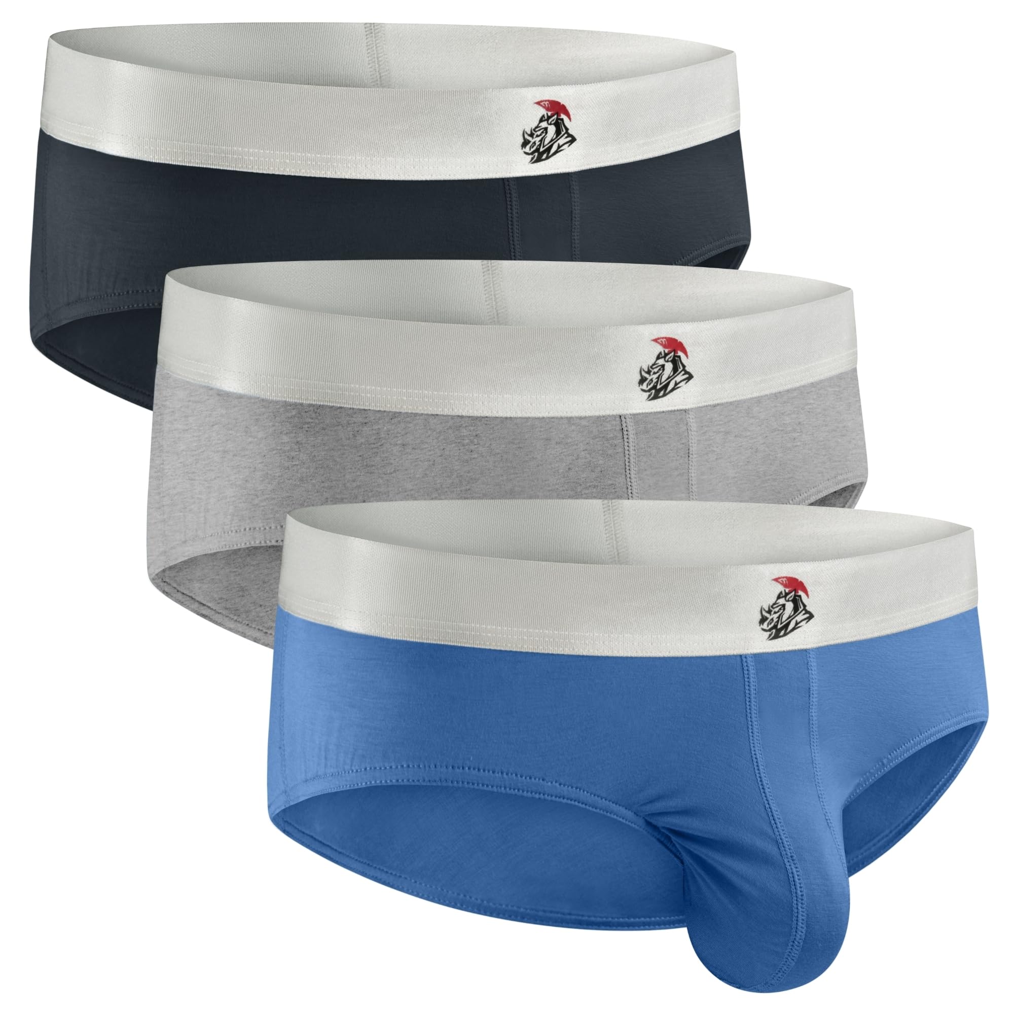 Real Men Nylon & Modal Briefs for Men – ABCD Pouch – 1, 3 & 6 Packs – Brushed Nylon & Rhino Fit – XS to 5XL