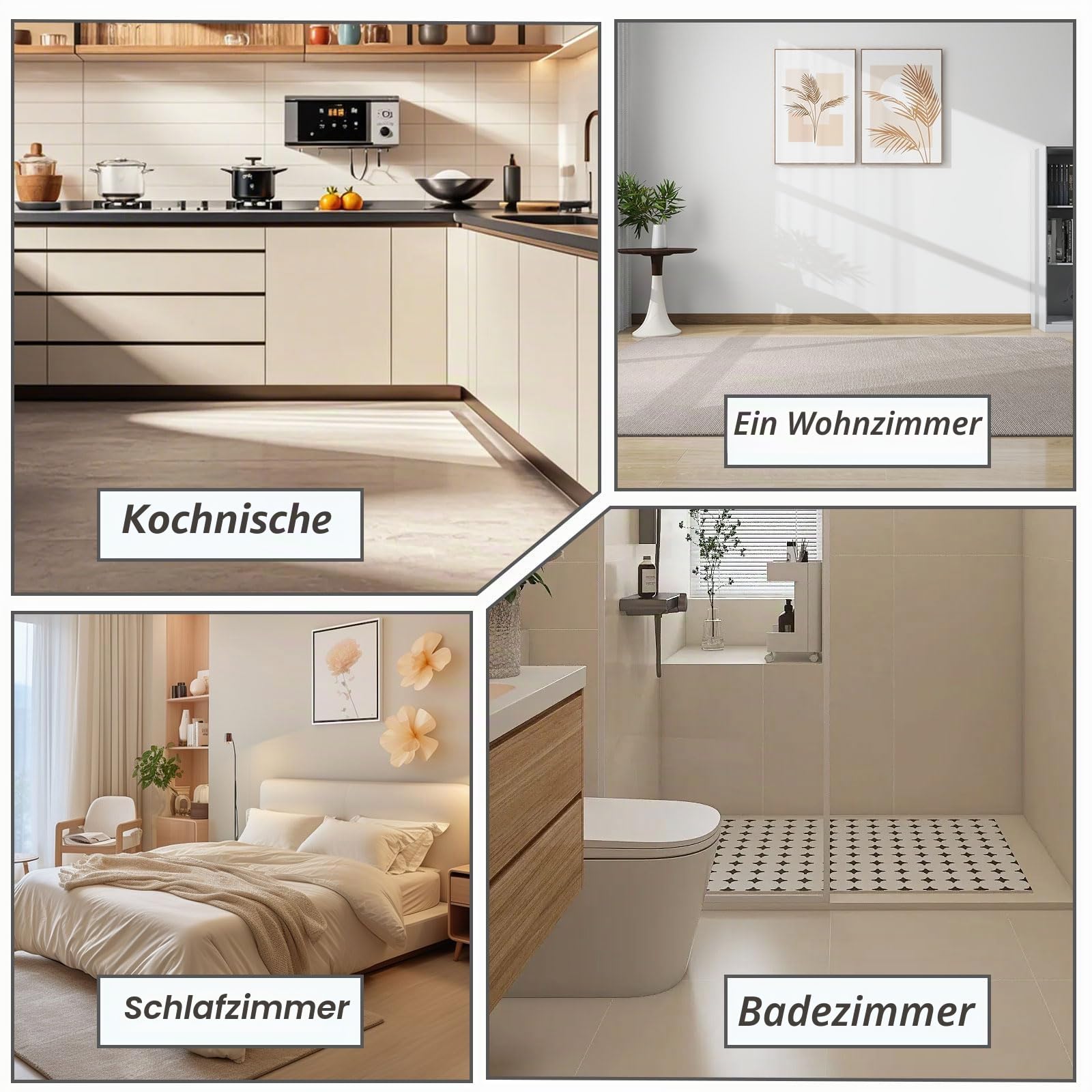 Aluminium-Bodenübergangsstreifen,0,9 m x 43 mm Aluminium Türschwellen Leiste, Selbstklebendes Übergangsprofil, Bodenübergangsleiste, Überbrücken die Höhenausgleich 8-15 mm