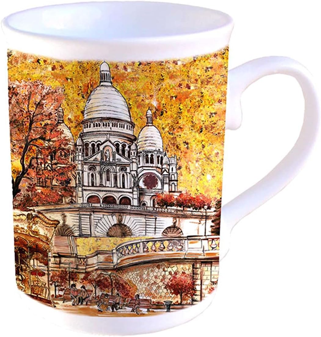 Souvenirs of France - Claudie Franel Sacre Coeur Fine China Mug - Ochre