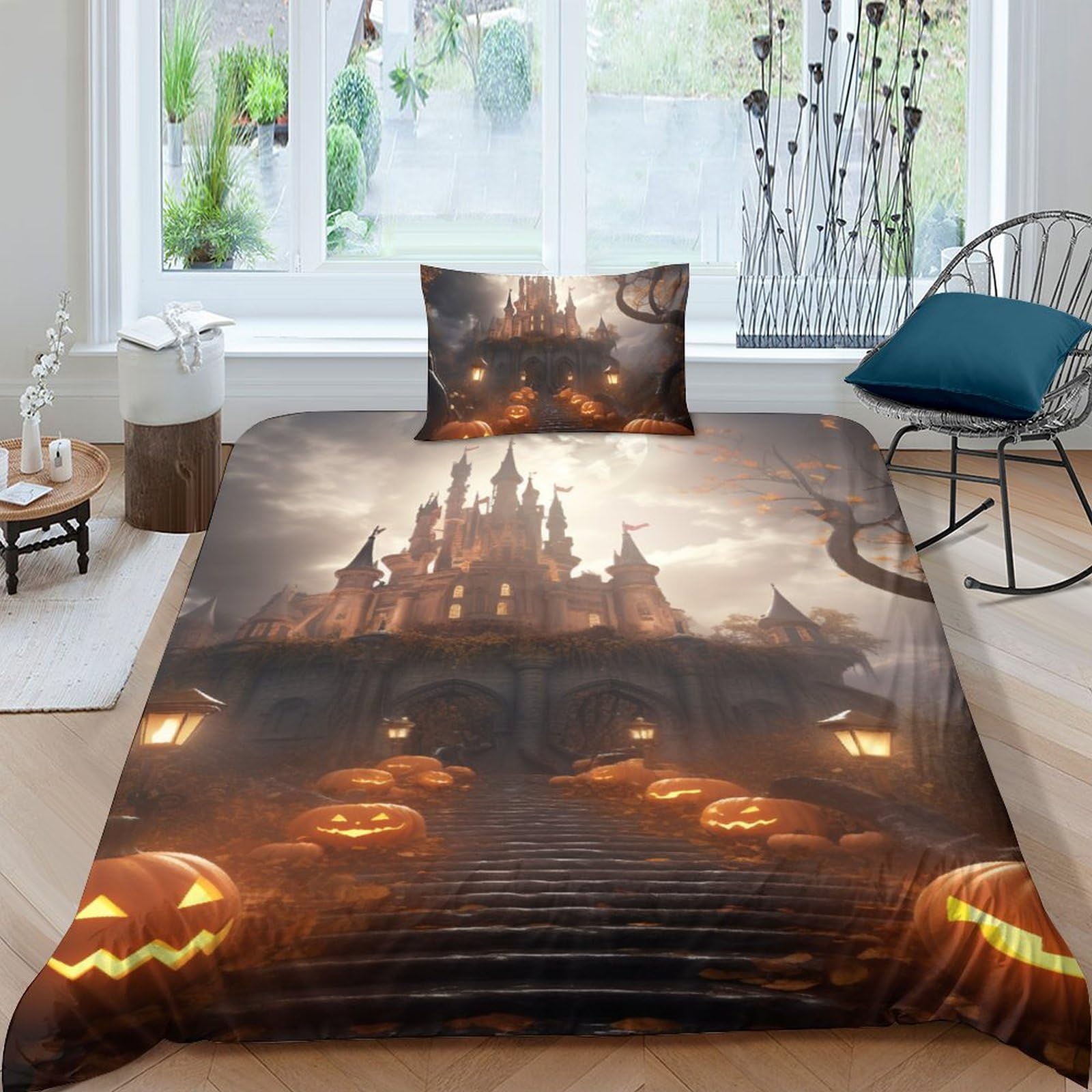 Parure de lit de literie Halloween haute définition en tissu respirant pour adultes