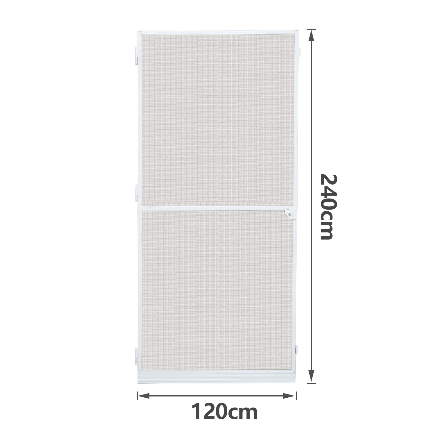 Fiqops Moskitiera na drzwi 120 x 240 cm, z aluminiową ramą, do salonu, na balkon
