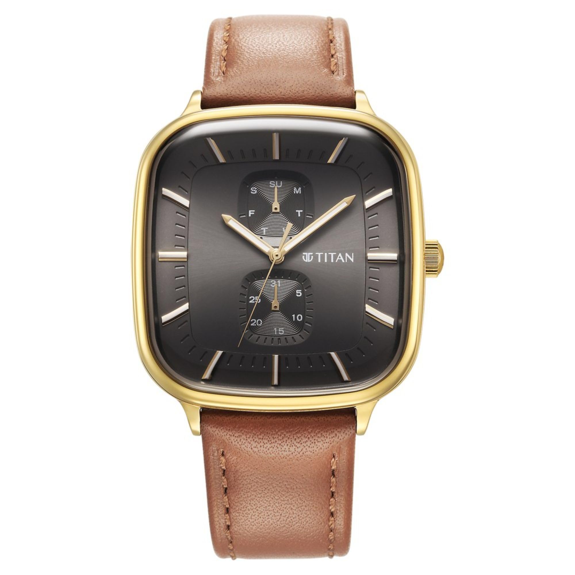Titan Avant Garde Anthracite Dial Quartz Multifunction Leather Strap Watch for Men-NS90178YL01 (B0CBMFFHX8) Amazon Price History, Amazon Price Tracker