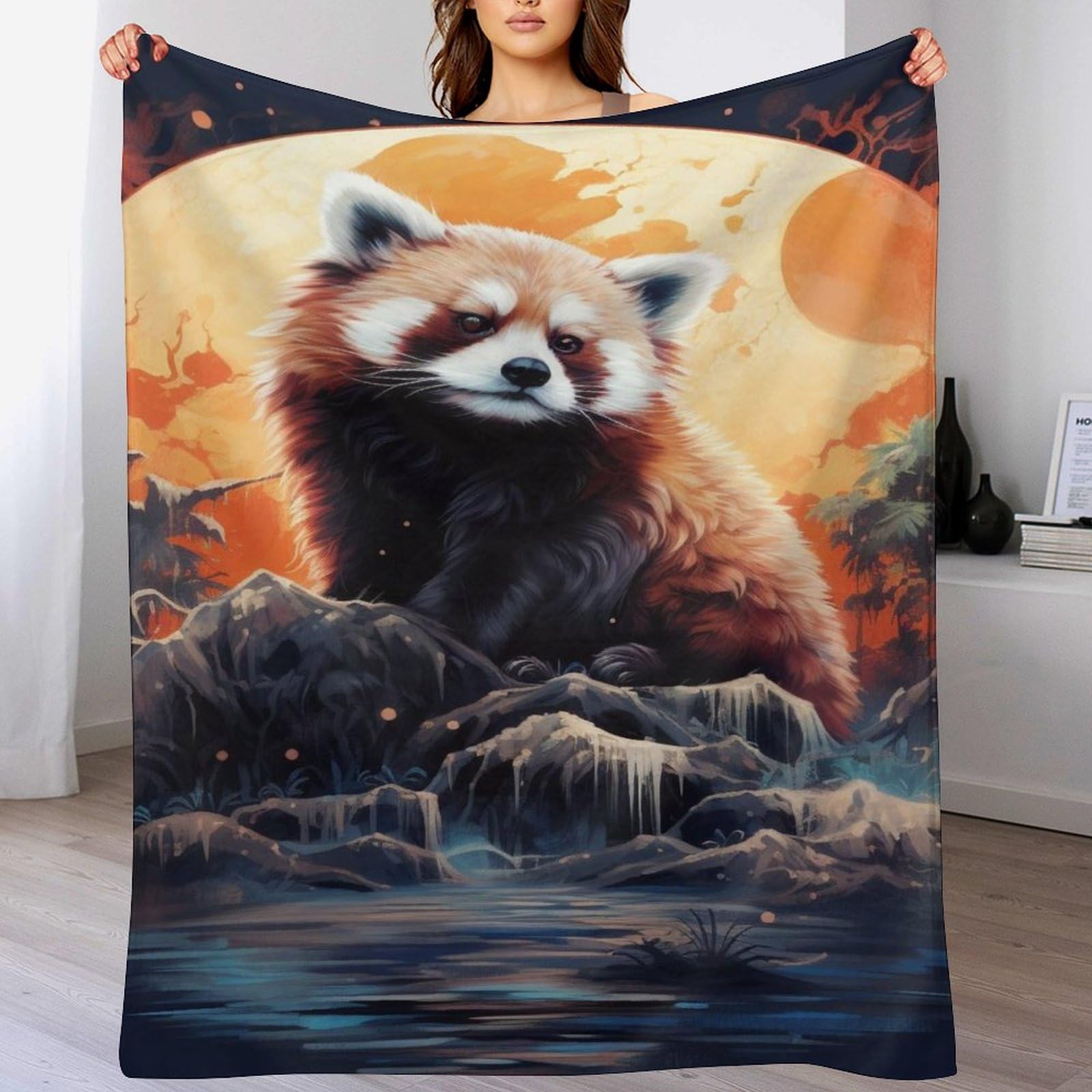 Plaid doux panda en flanelle de polyester, l'idée cadeau idéale pour un hiver chaleureux