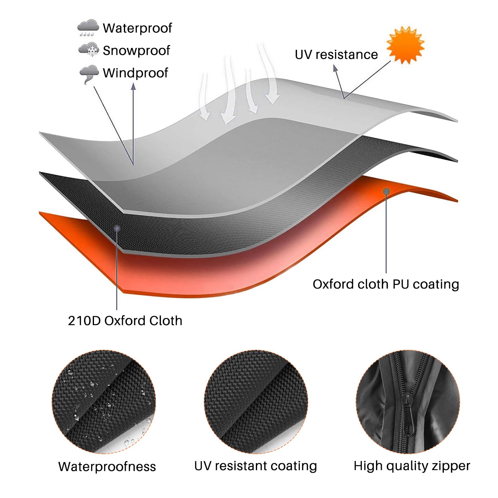 Chauffage Terrasse Gaz Housse,Résistant à L'eau Housse Parasol Chauffant,pour Protection Chauffe Tterrasse Gaznoir241x86x47 Cm Noir 84450899