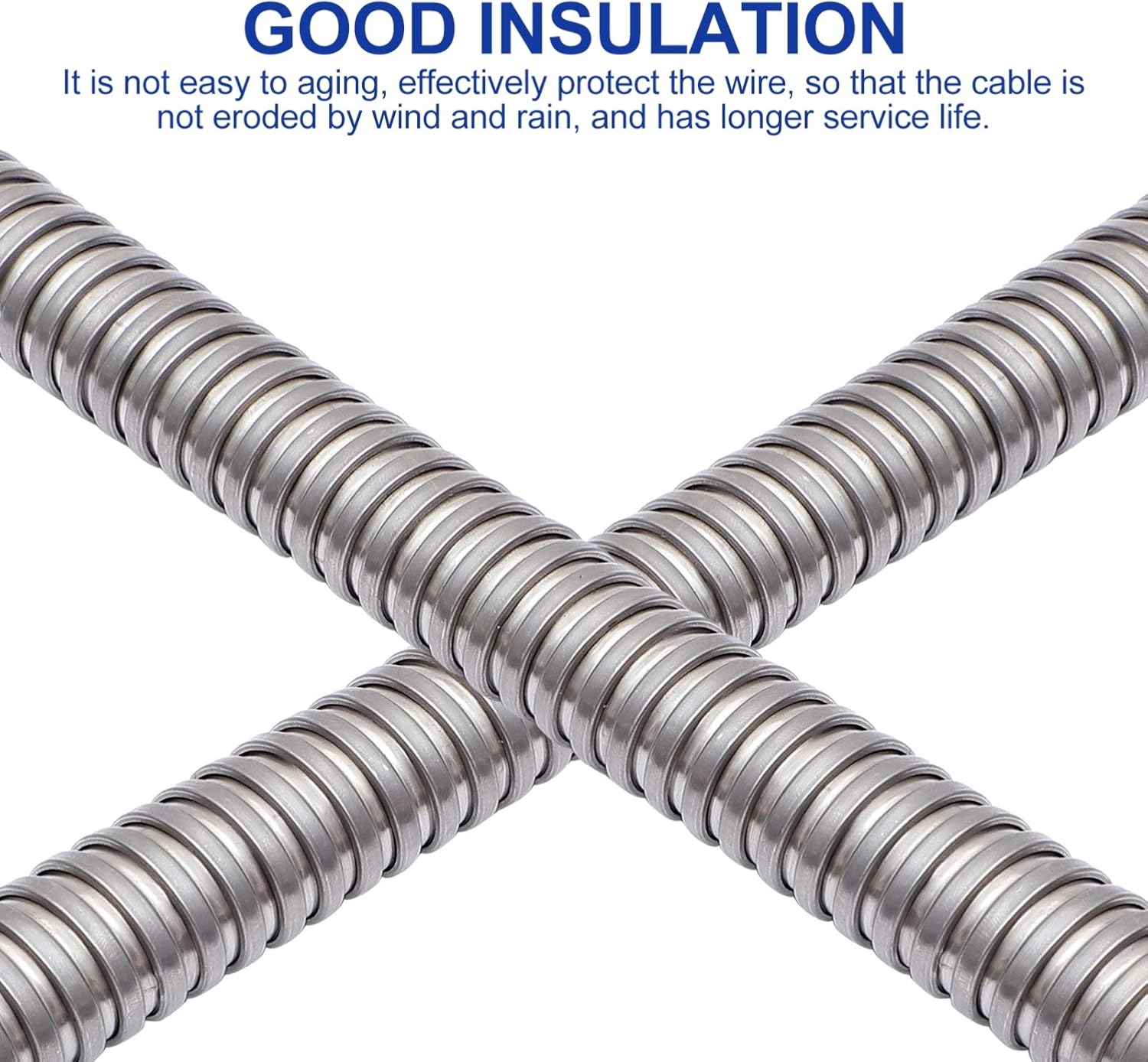 304 Stainless Steel Cable Sleeve Protector Wire Cover Easy Install for Cable Protection Hose Safety First