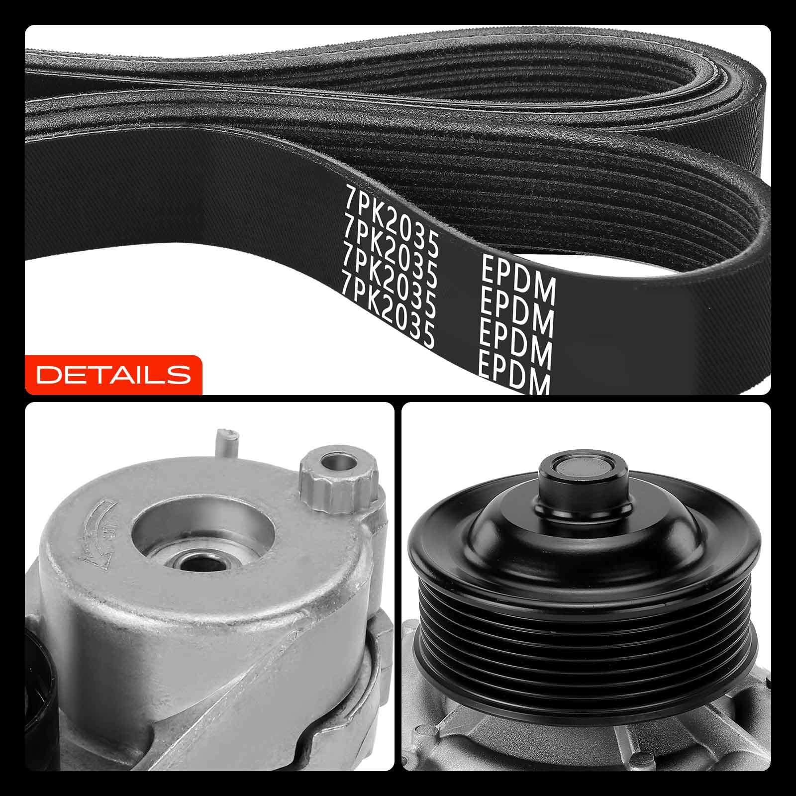 Frankberg Timing Belt Tensioner Pulley Tensioning Device Belt Tensioner V-Ribbed Belt Drive Deflection Guide Pulley Replace# KP17PK2035-2