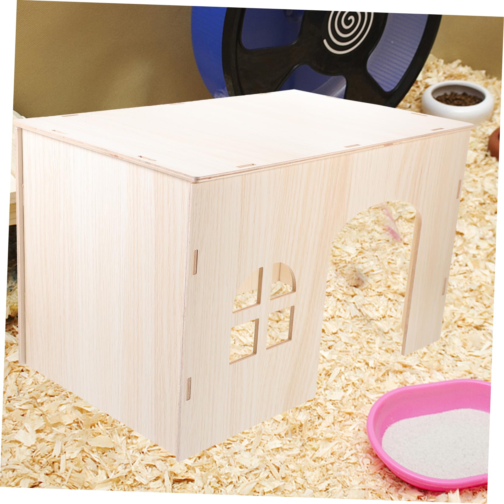 Casetta in Legno per Piccoli Animali, Rifugio Sicuro e Accogliente | Tonalità Beige, Adatta a Criceti e Conigli, Struttura Robusta, per Riposo e Nascondiglio in Gabbia