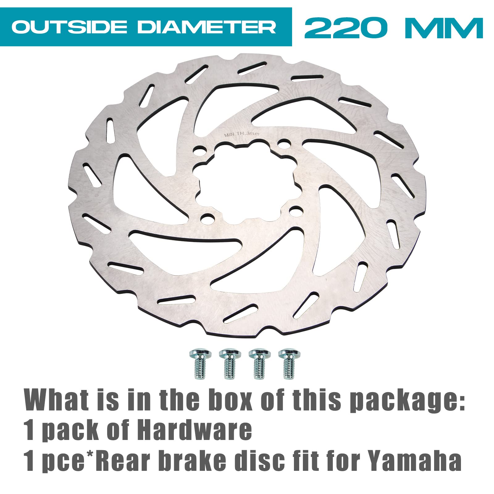 2004 350 Raptor Rear Rotor BLCYANUE 12PCS Screws Rear Disc Brake Rotor M8 Bolts Fit For Pit Dirt ...