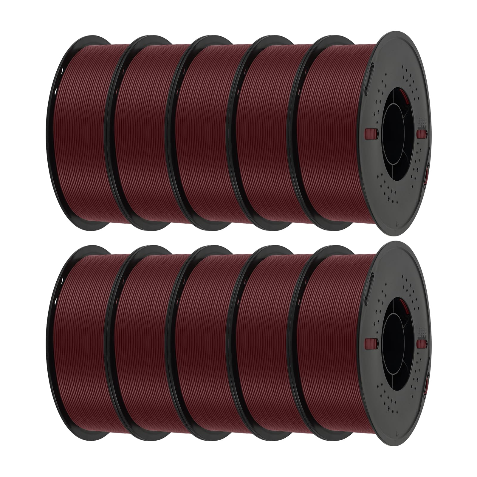 KINGROON PLA 3D Printer Filament Bulk, 10KG 10-Pack, Retro Red