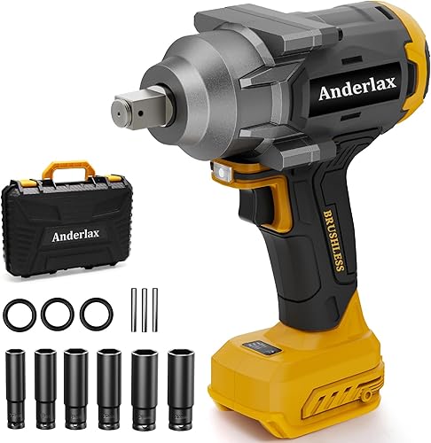 Llave de impacto inalámbrica de 12 pulgada para batería Dewalt, pistola de impacto eléctrica sin escobillas de 900 pies-libras (1000 N.m), incluye