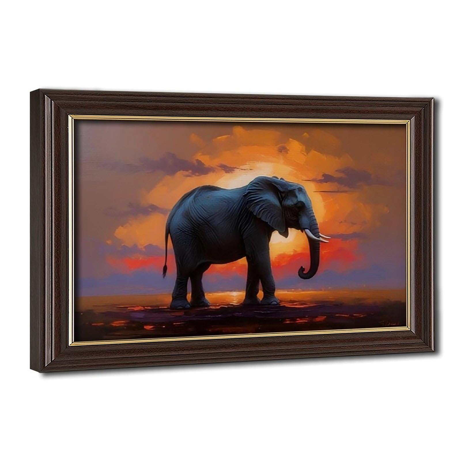 Bareronor Majestic Elephant Poster Canvas Poster Bedroom Decor Landscape Office Room Decor Gift 12" L X 18" W