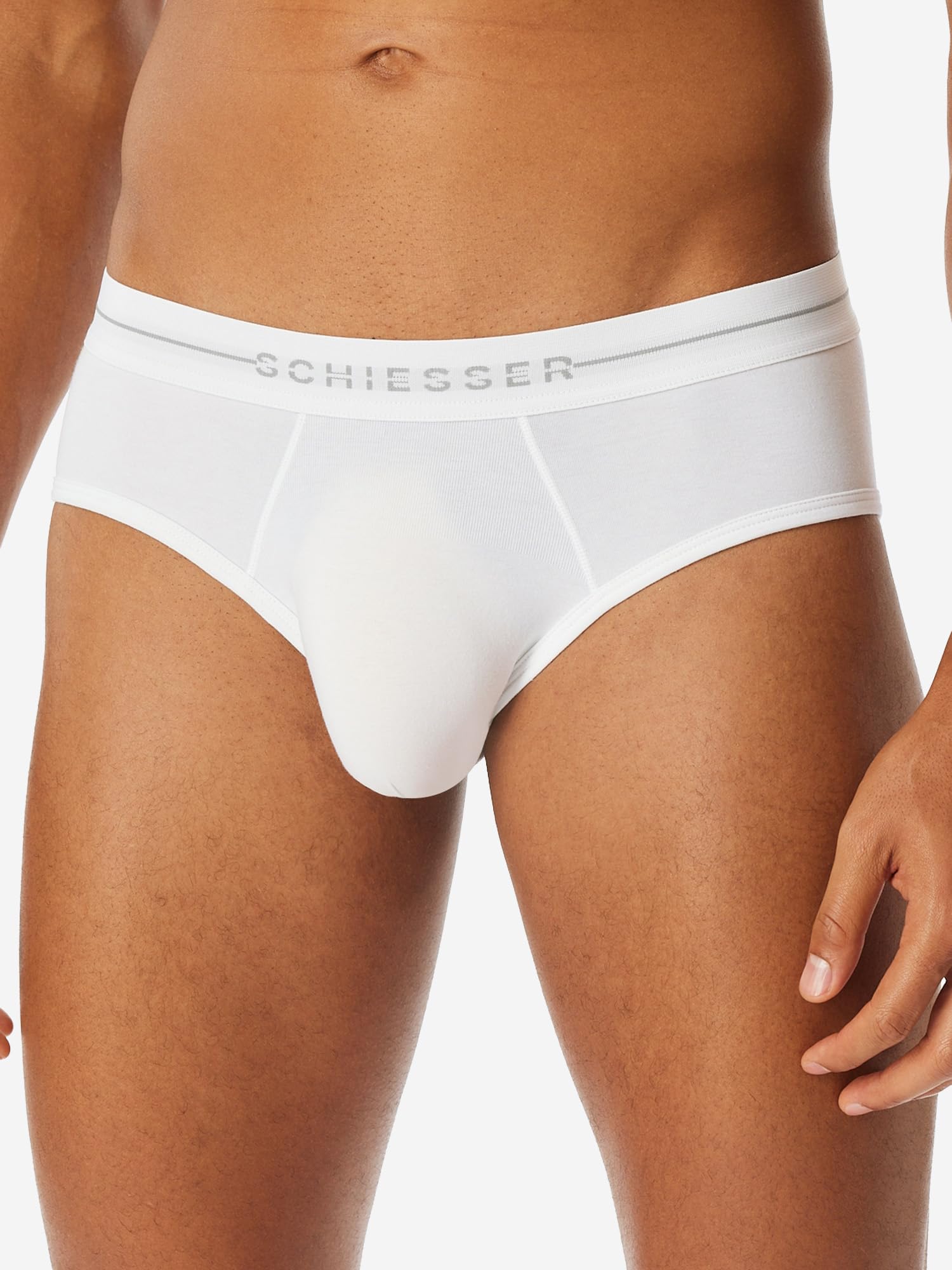 Schiesser Rioslip da uomo, confezione da 2 pezzi, in cotone flessibile, biancheria intima elastica, in cotone, super morbida, elastica, senza cuciture laterali