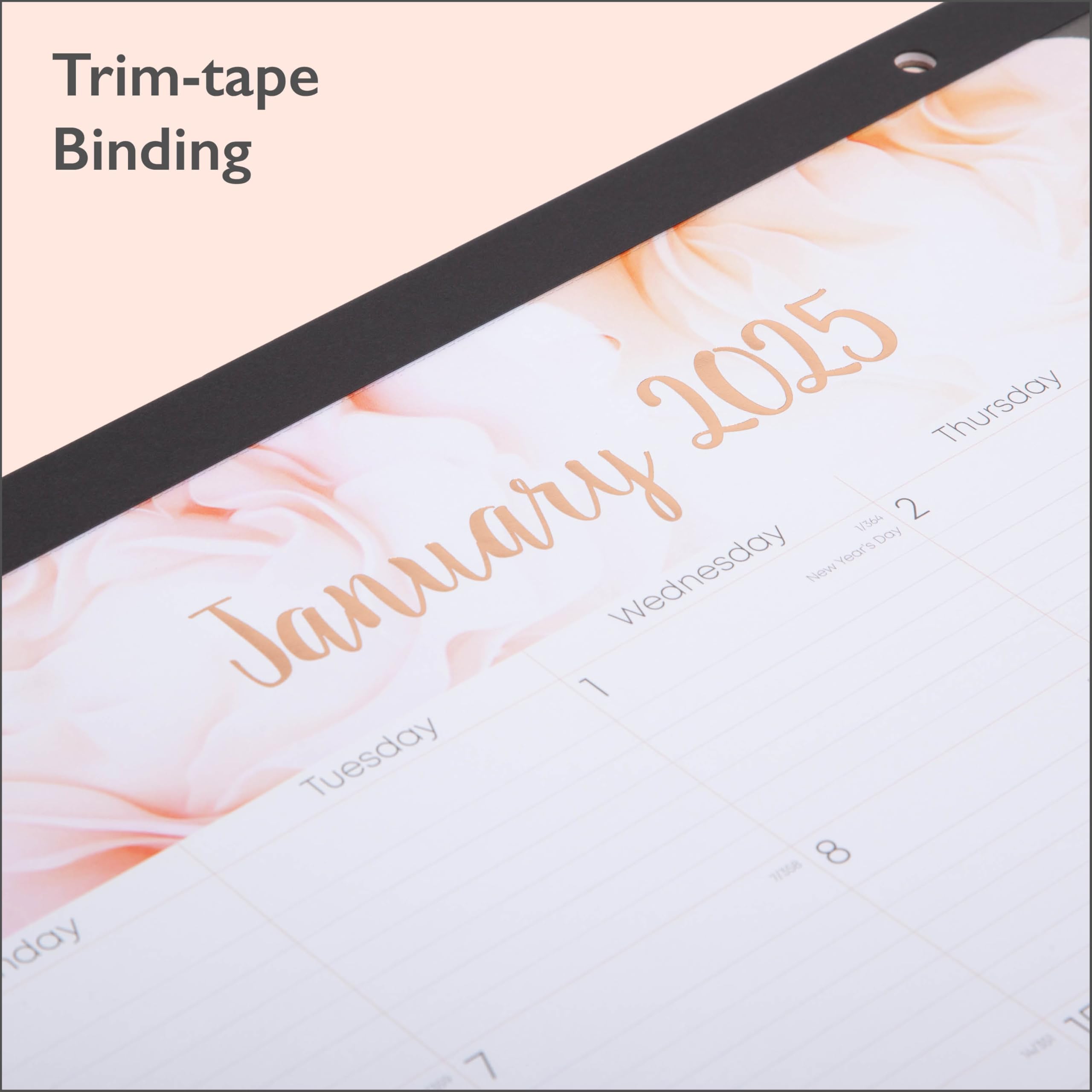 Blue Sky Joselyn Schreibtischunterlage Kalender, Monatslayout, Zierband mit Perforation (Joselyn- 2025, 55,9 x 43,2 cm)
